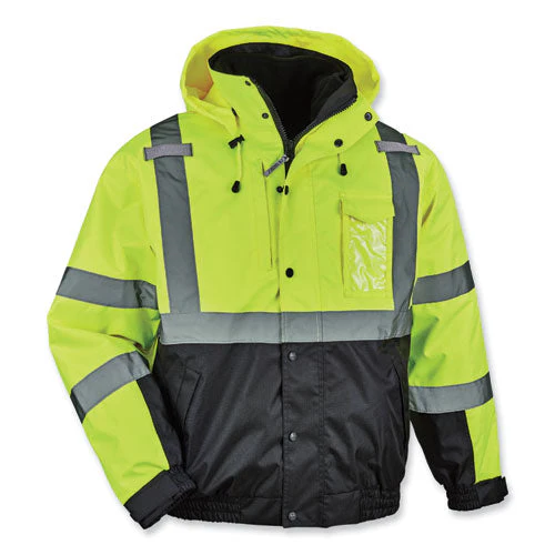 Glowear 8381 Class 3 Hi-vis 4-in-1 Quilted Bomber Jacket, Lime, 4x-large, Ships In 1-3 Business Days - Image 1