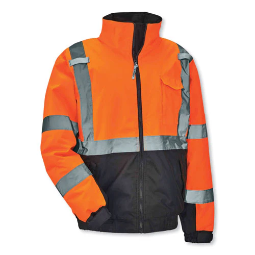 Glowear 8377 Class 3 Hi-vis Quilted Bomber Jacket, Orange, X-large, Ships In 1-3 Business Days - Image 1
