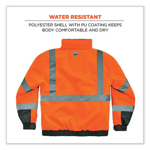 Glowear 8377 Class 3 Hi-vis Quilted Bomber Jacket, Orange, X-large, Ships In 1-3 Business Days - Image 2