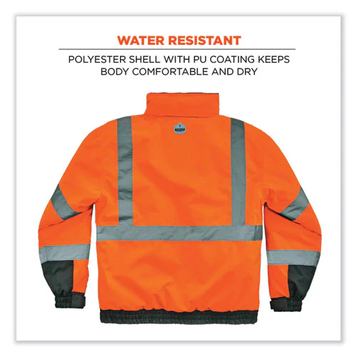 Glowear 8377 Class 3 Hi-vis Quilted Bomber Jacket, Orange, 3x-large, Ships In 1-3 Business Days - Image 2