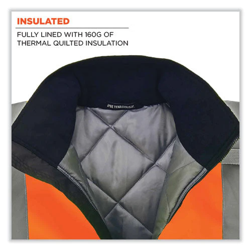 Glowear 8377 Class 3 Hi-vis Quilted Bomber Jacket, Orange, 4x-large, Ships In 1-3 Business Days - Image 3