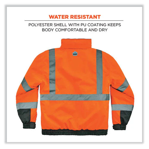 Glowear 8377 Class 3 Hi-vis Quilted Bomber Jacket, Orange, 4x-large, Ships In 1-3 Business Days - Image 2