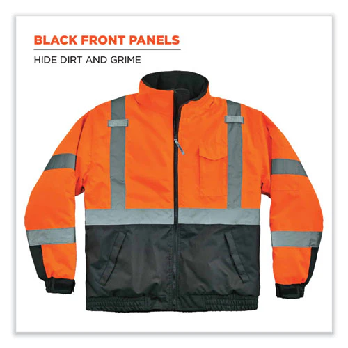 Glowear 8377 Class 3 Hi-vis Quilted Bomber Jacket, Orange, 5x-large, Ships In 1-3 Business Days - Image 2
