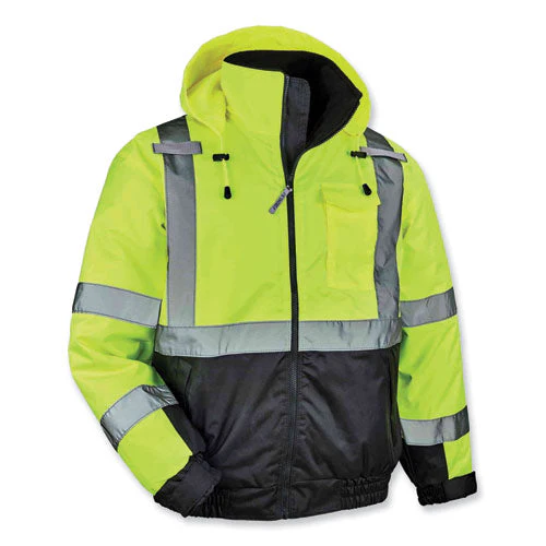 Glowear 8377 Class 3 Hi-vis Quilted Bomber Jacket, Lime, Small, Ships In 1-3 Business Days - Image 1