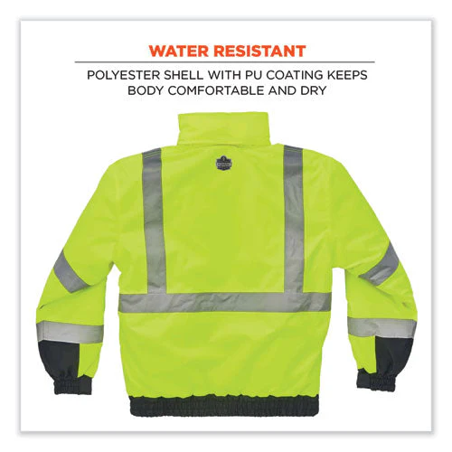 Glowear 8377 Class 3 Hi-vis Quilted Bomber Jacket, Lime, Small, Ships In 1-3 Business Days - Image 3