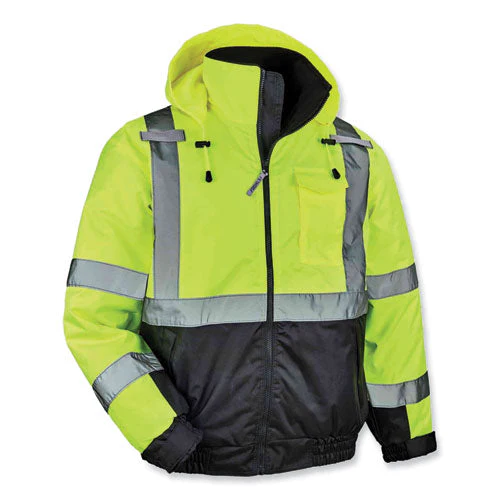Glowear 8377 Class 3 Hi-vis Quilted Bomber Jacket, Lime, Medium, Ships In 1-3 Business Days - Image 1