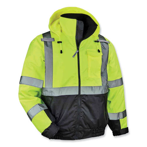 Glowear 8377 Class 3 Hi-vis Quilted Bomber Jacket, Lime, X-large, Ships In 1-3 Business Days - Image 1