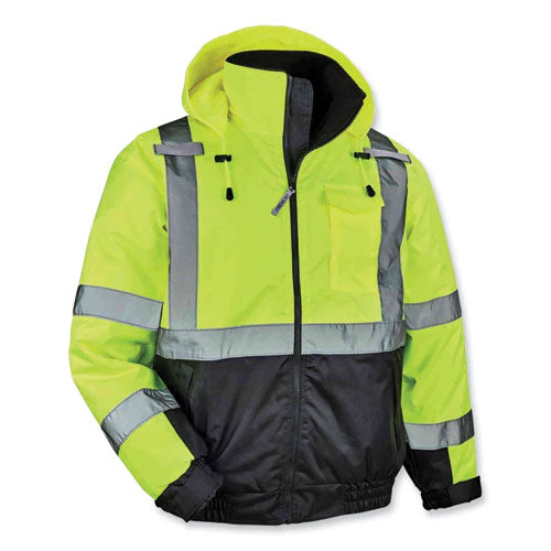 Glowear 8377 Class 3 Hi-vis Quilted Bomber Jacket, Lime, 2x-large, Ships In 1-3 Business Days - Image 1