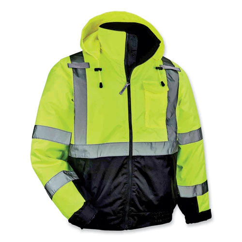 Glowear 8377 Class 3 Hi-vis Quilted Bomber Jacket, Lime, 5x-large, Ships In 1-3 Business Days - Image 1