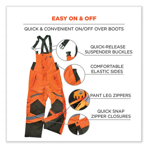 Glowear 8928 Class E Hi-vis Insulated Bibs, Small, Orange, Ships In 1-3 Business Days - Image 3