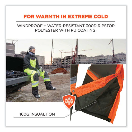 Glowear 8928 Class E Hi-vis Insulated Bibs, Medium, Orange, Ships In 1-3 Business Days - Image 3