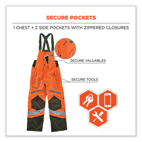 Glowear 8928 Class E Hi-vis Insulated Bibs, Large, Orange, Ships In 1-3 Business Days - Image 3