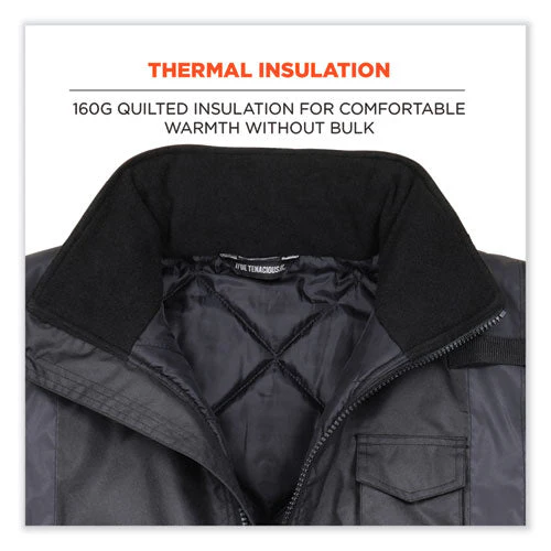 Glowear 8377ev Non-certified Hi-vis Quilted Bomber Jacket, Black, Small, Ships In 1-3 Business Days - Image 2