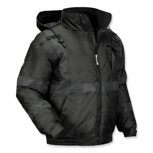 Glowear 8377ev Non-certified Hi-vis Quilted Bomber Jacket, Black, Large, Ships In 1-3 Business Days - Image 1