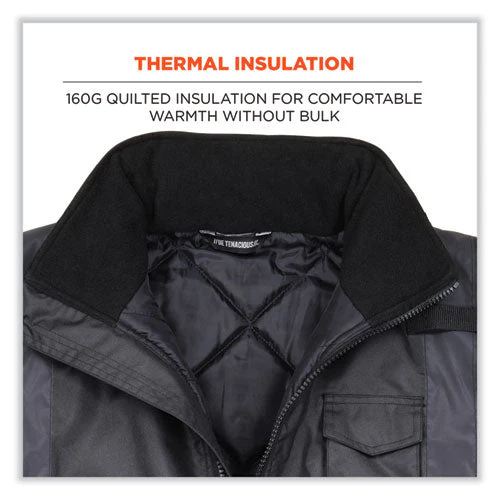 Glowear 8377ev Non-certified Hi-vis Quilted Bomber Jacket, Black, 5x-large, Ships In 1-3 Business Days - Image 2