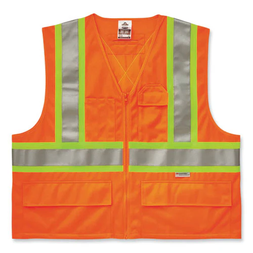 Glowear 8235zx Class 2 Two-tone X-back Vest, Polyester, Small/medium, Orange, Ships In 1-3 Business Days - Image 1