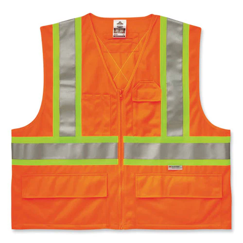 Glowear 8235zx Class 2 Two-tone X-back Vest, Polyester, Large/x-large, Orange, Ships In 1-3 Business Days - Image 1