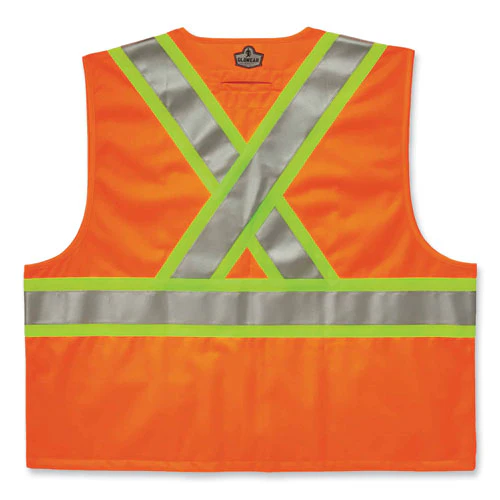 Glowear 8235zx Class 2 Two-tone X-back Vest, Polyester, Large/x-large, Orange, Ships In 1-3 Business Days - Image 3