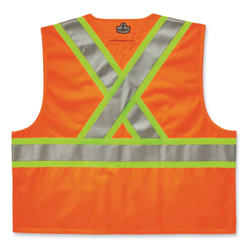 Glowear 8235zx Class 2 Two-tone X-back Vest, Polyester, 4x-large/5x-large, Orange, Ships In 1-3 Business Days - Image 3