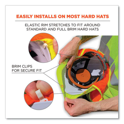Glowear 8005 Hi-vis Hard Hat Neck Shade, 20 X 12.5, Lime, Ships In 1-3 Business Days - Image 2
