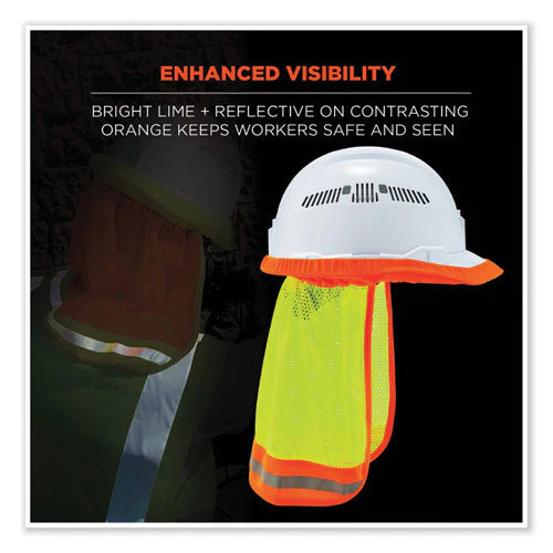 Glowear 8005 Hi-vis Hard Hat Neck Shade, 20 X 12.5, Lime, Ships In 1-3 Business Days - Image 3
