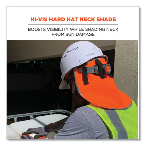 Glowear 8006 Hi-vis Hard Hat Neck Shade, 12.25 X 10.5, Orange, Ships In 1-3 Business Days - Image 3