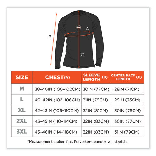 N-ferno 6435 Midweight Long Sleeve Base Layer Shirt, 2x-large, Black, Ships In 1-3 Business Days - Image 3