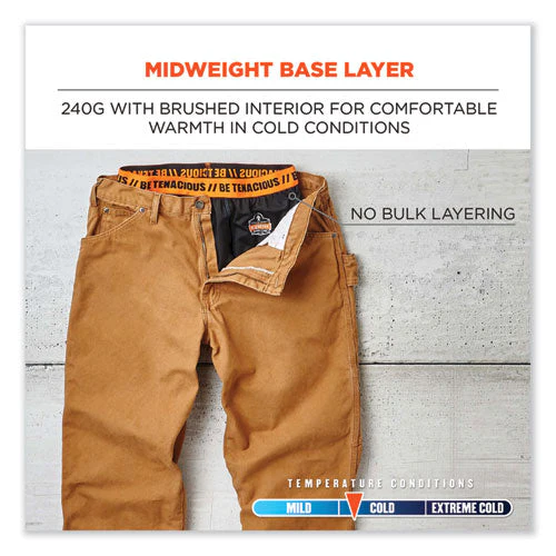 N-ferno 6480 Midweight Base Layer Pants - 240 G, X-large, Black, Ships In 1-3 Business Days - Image 2
