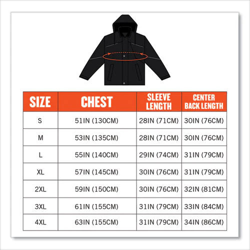 N-ferno 6467 Winter Work Jacket With 300d Polyester Shell, Medium, Black, Ships In 1-3 Business Days - Image 2