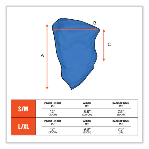 Chill-its 6483  Cooling Neck Gaiter Bandana Pocket, Polyester/spandex, Small/medium, Blue, Ships In 1-3 Business Days - Image 2