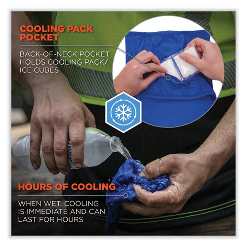 Chill-its 6482 Cooling Neck Gaiter Bandana Pocket Kit, Polyester/spandex, Small/medium, Blue, Ships In 1-3 Business Days - Image 2