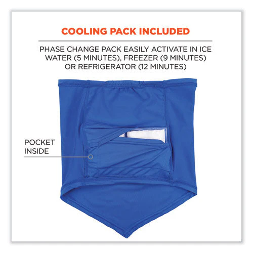Chill-its 6482 Cooling Neck Gaiter Bandana Pocket Kit, Polyester/spandex, Large/x-large, Blue, Ships In 1-3 Business Days - Image 2