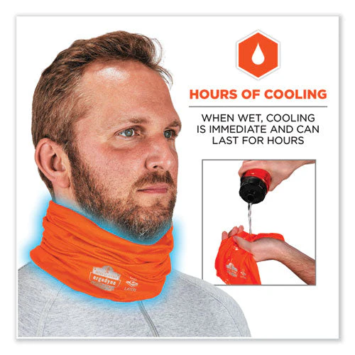 Chill-its 6489 2-layer Cooling Performance Knit Multi-band, Polyester/spandex, S/m, Hi-vis Orange, Ships In 1-3 Business Days - Image 3