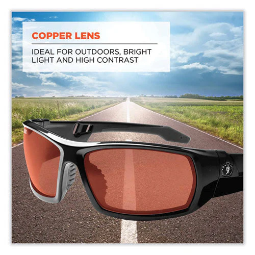 Skullerz Odin Safety Glasses, Black Nylon Impact Frame, Copper Polycarbonate Lens, Ships In 1-3 Business Days - Image 3