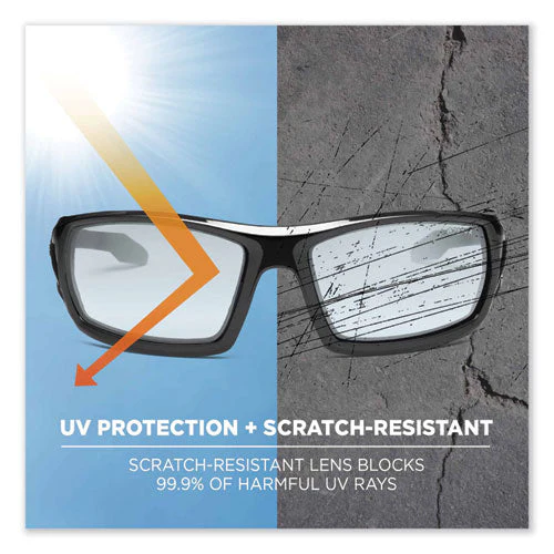 Skullerz Odin Safety Glasses, Black Nylon Impact Frame, Anti-fog Indoor/outdoor Lens , Ships In 1-3 Business Days - Image 2