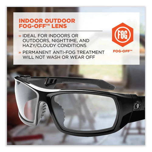 Skullerz Odin Safety Glasses, Black Nylon Impact Frame, Anti-fog Indoor/outdoor Lens , Ships In 1-3 Business Days - Image 3