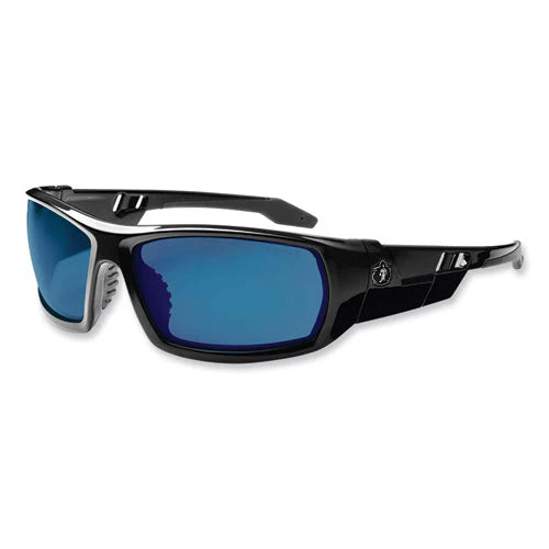 Skullerz Odin Safety Glasses, Black Nylon Impact Frame, Blue Mirror Polycarbonate Lens, Ships In 1-3 Business Days - Image 1