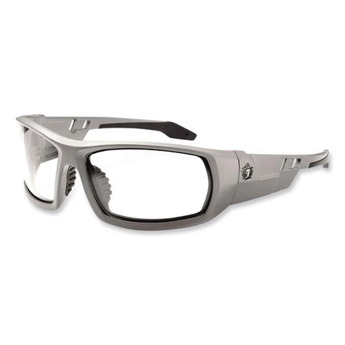 Skullerz Odin Safety Glasses, Matte Gray Nylon Impact Frame, Clear Polycarbonate Lens, Ships In 1-3 Business Days - Image 1