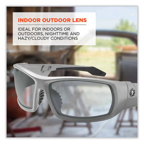 Skullerz Odin Safety Glasses, Matte Gray Nylon Impact Frame, Indoor/outdoor Polycarbonate Lens, Ships In 1-3 Business Days - Image 3