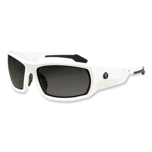 Skullerz Odin Safety Glasses, White Nylon Impact Frame, Smoke Polycarbonate Lens, Ships In 1-3 Business Days - Image 1
