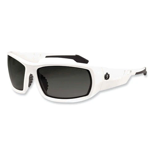 Skullerz Odin Safety Glasses, White Nylon Impact Frame, Polarized Smoke Polycarbonate Lens, Ships In 1-3 Business Days - Image 1