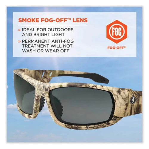 Skullerz Odin Safety Glasses, Kryptek Highlander Nylon Impact Frame, Anti-fog Smoke Polycarb Lens, Ships In 1-3 Business Days - Image 3
