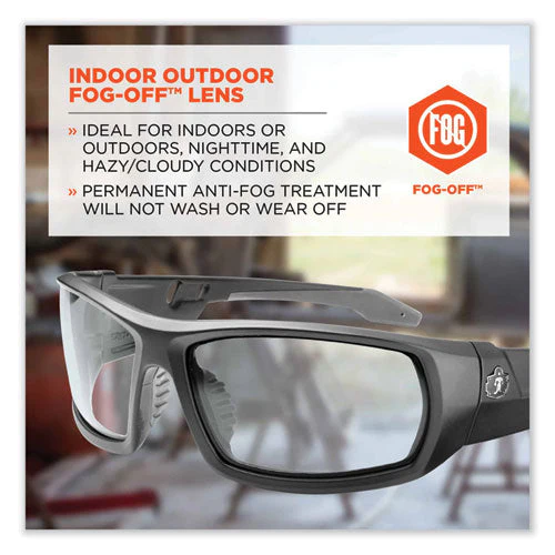 Skullerz Odin Safety Glasses, Black Nylon Impact Frame, Antifog Indoor/outdoor Polycarbonate Lens, Ships In 1-3 Business Days - Image 2