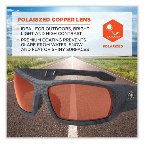 Skullerz Odin Safety Glasses, Kryptek Typhon Nylon Impact Frame, Polarized Copper Polycarb Lens, Ships In 1-3 Business Days - Image 2