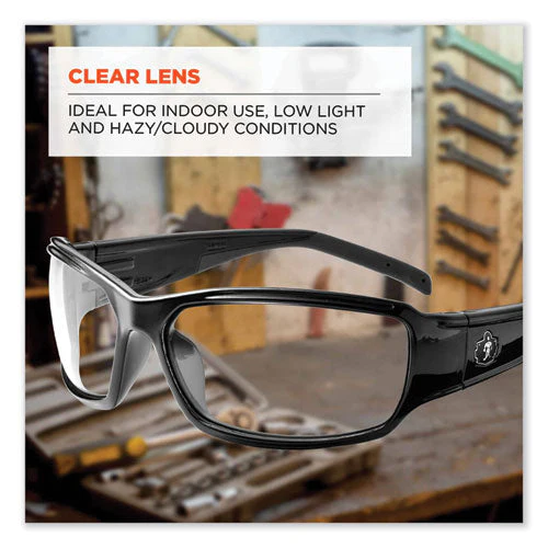 Skullerz Thor Safety Glasses, Black Nylon Impact Frame, Clear Polycarbonate Lens, Ships In 1-3 Business Days - Image 3