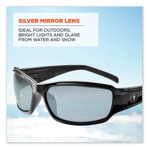 Skullerz Thor Safety Glasses, Black Nylon Impact Frame, Silver Mirror Polycarbonate Lens, Ships In 1-3 Business Days - Image 3