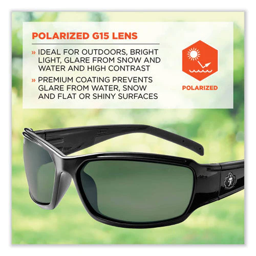 Skullerz Thor Safety Glasses, Black Nylon Impact Frame, Polarized G15 Polycarbonate Lens, Ships In 1-3 Business Days - Image 3