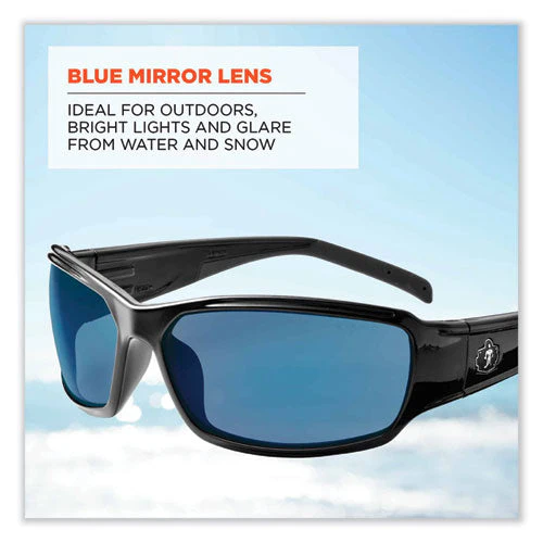 Skullerz Thor Safety Glasses, Black Nylon Impact Frame, Blue Mirror Polycarbonate Lens, Ships In 1-3 Business Days - Image 2