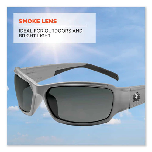 Skullerz Thor Safety Glasses, Matte Gray Nylon Impact Frame, Smoke Polycarbonate Lens, Ships In 1-3 Business Days - Image 3