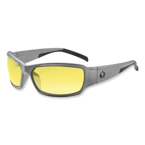 Skullerz Thor Safety Glasses, Matte Gray Nylon Impact Frame, Yellow Polycarbonate Lens, Ships In 1-3 Business Days - Image 1